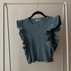 Zara Ruffled Sleeveless Top